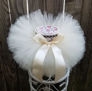 Ivory satin ribbon Tutu skirt size 12 mo 2t, 3t